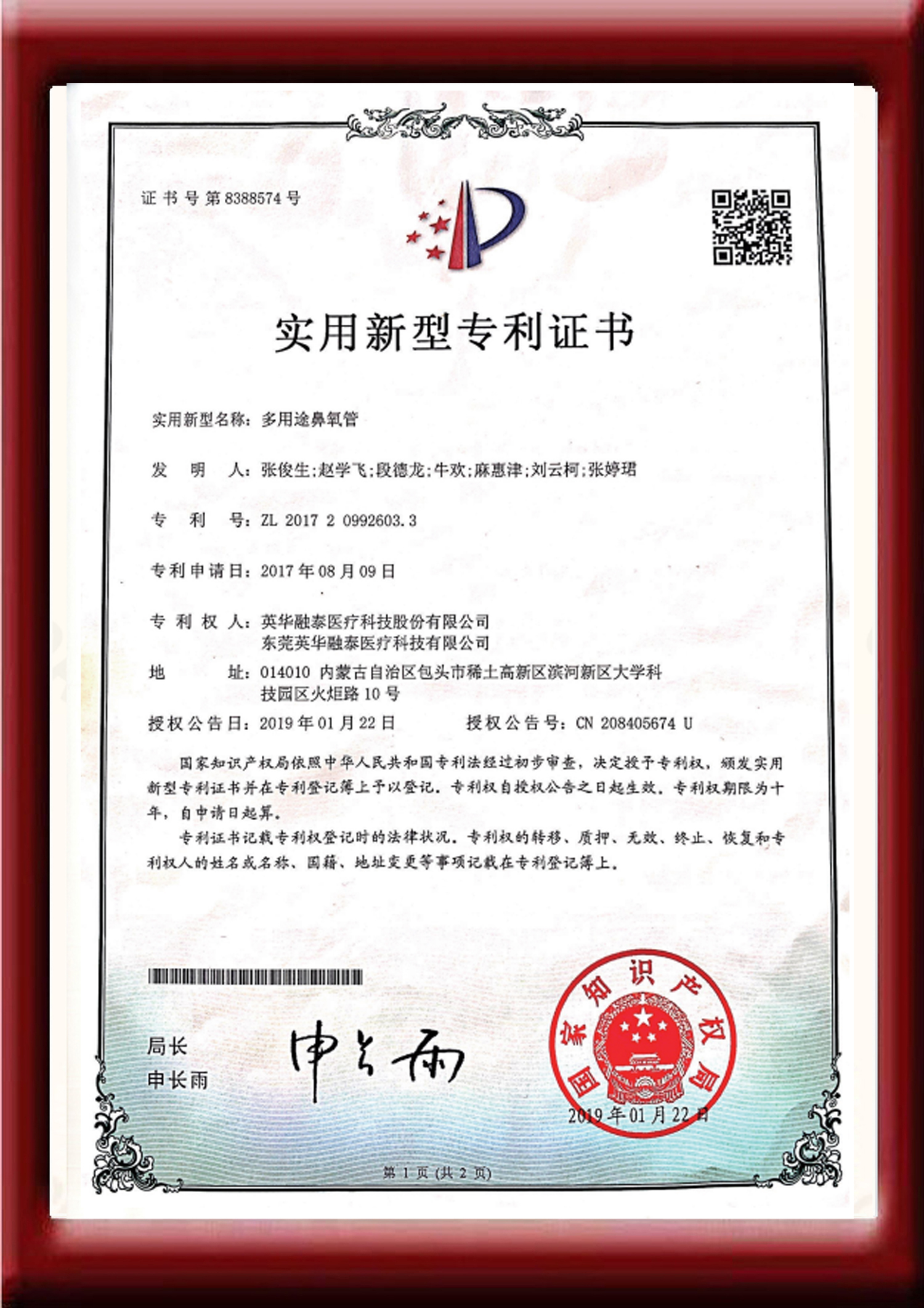 多用途鼻氧管實(shí)用新型